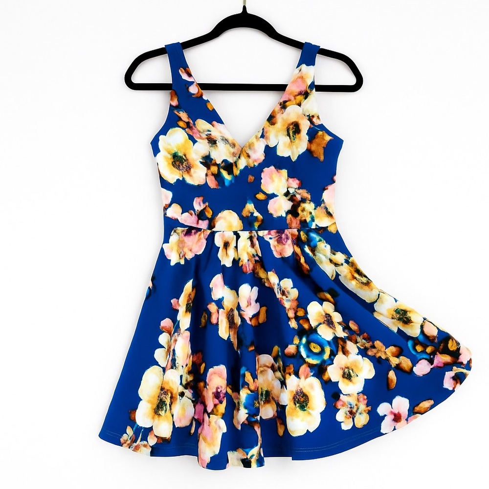 Shasa Blue and Orange Floral Dress